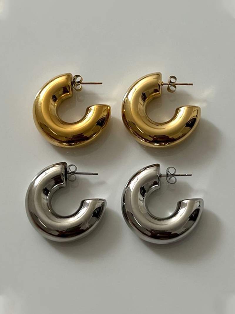 Seame - Chunky Hoops silver