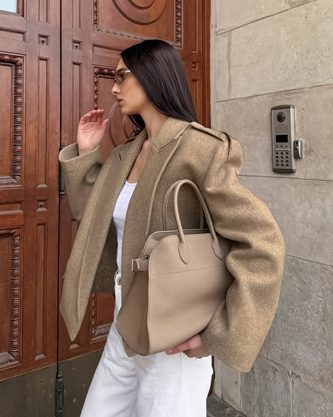 SEAME - Claude Blazer with Shoulder Pads Grey S