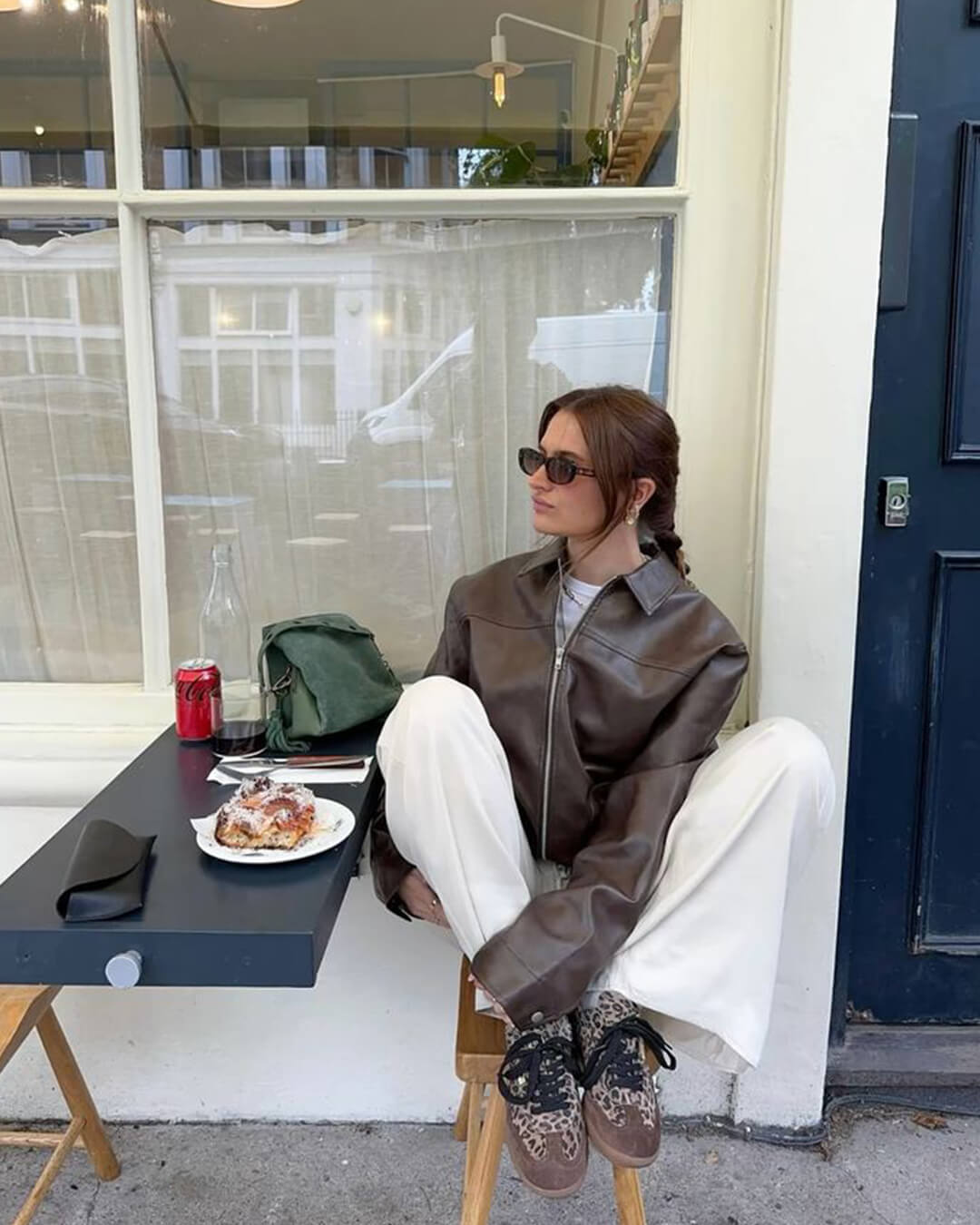 SEAME - Georgia Vegan Leather Jacket Brown L