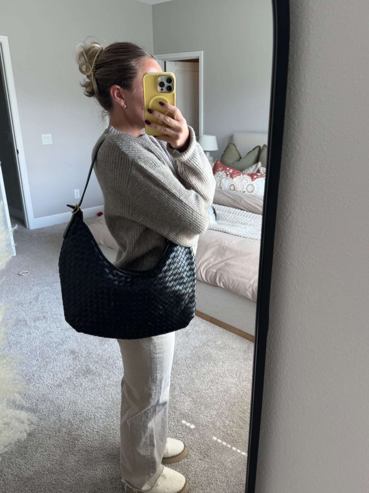 SEAME - Helen Woven Tote Bag Black Regular