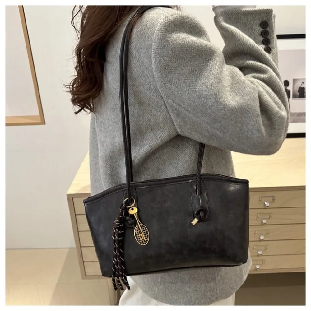 SEAME - Lucy - Shoulder Bag for Women, Large Capacity vegan Leather Fashion Handbag White