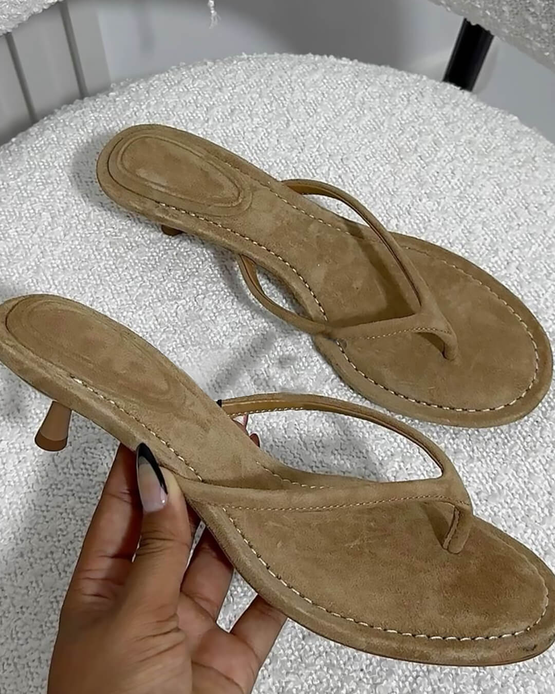 SEAME - Namie Suede Kitten Heels Beige 36