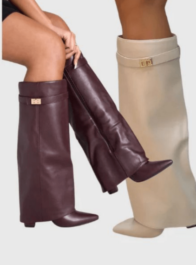 SEAME - Rachelle Leather Boots Beige 35