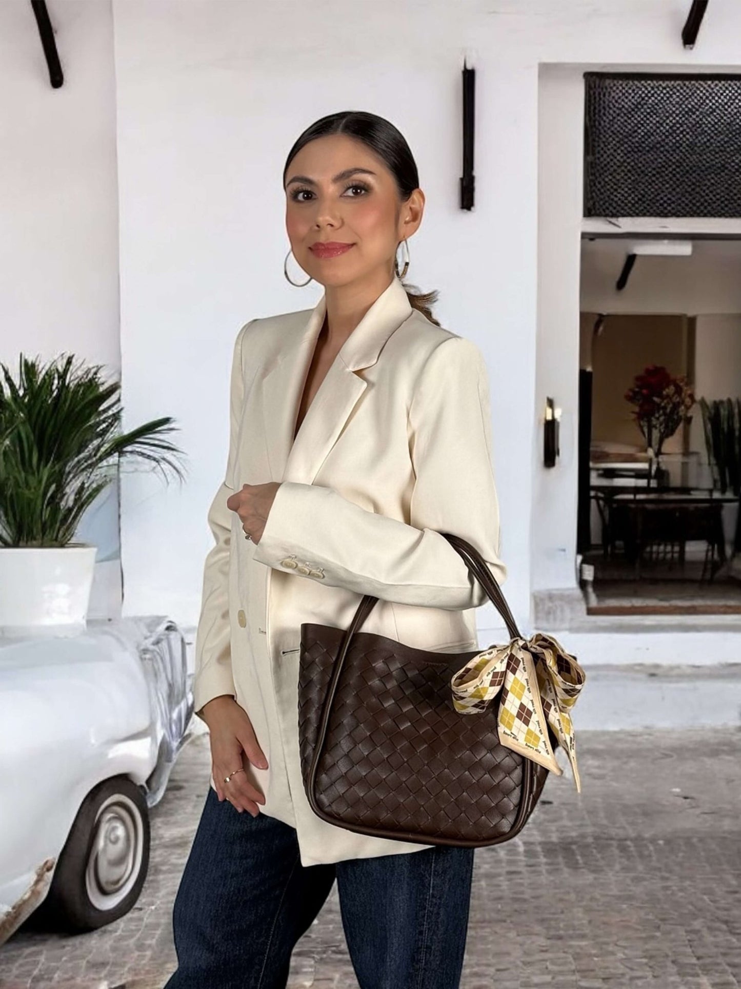 Seame - Rizelle Faux Leather Tote Bag Black Regular