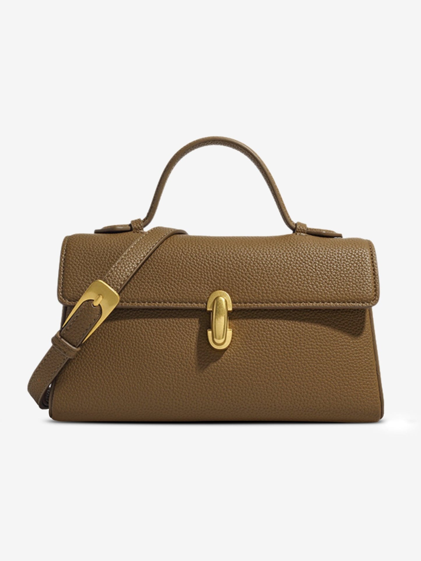 SEAME - SEAME - Elegant Vegan Leather Crossbody Bag with Removable Strap Brown