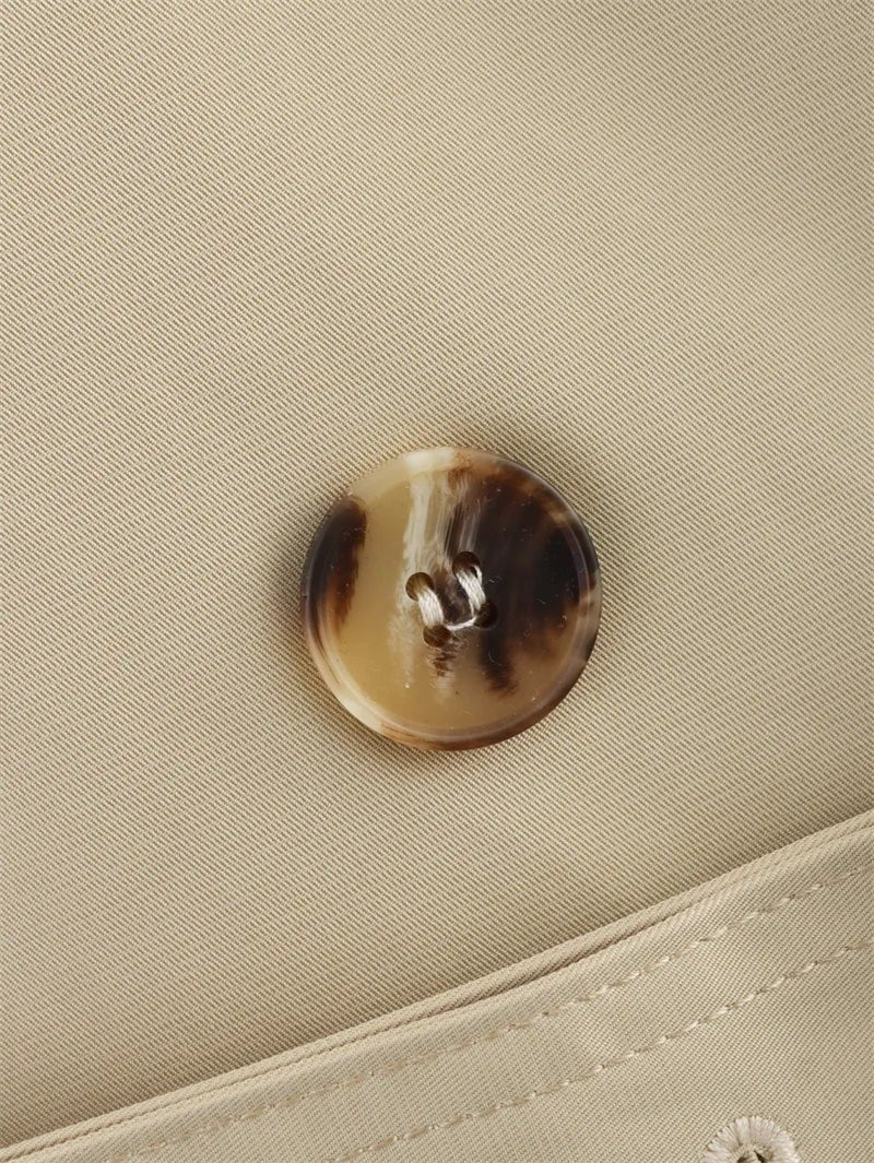 SEAME - Seame Women's Cropped Trench Coat - Stylish Spring Jacket with Belt Beige S