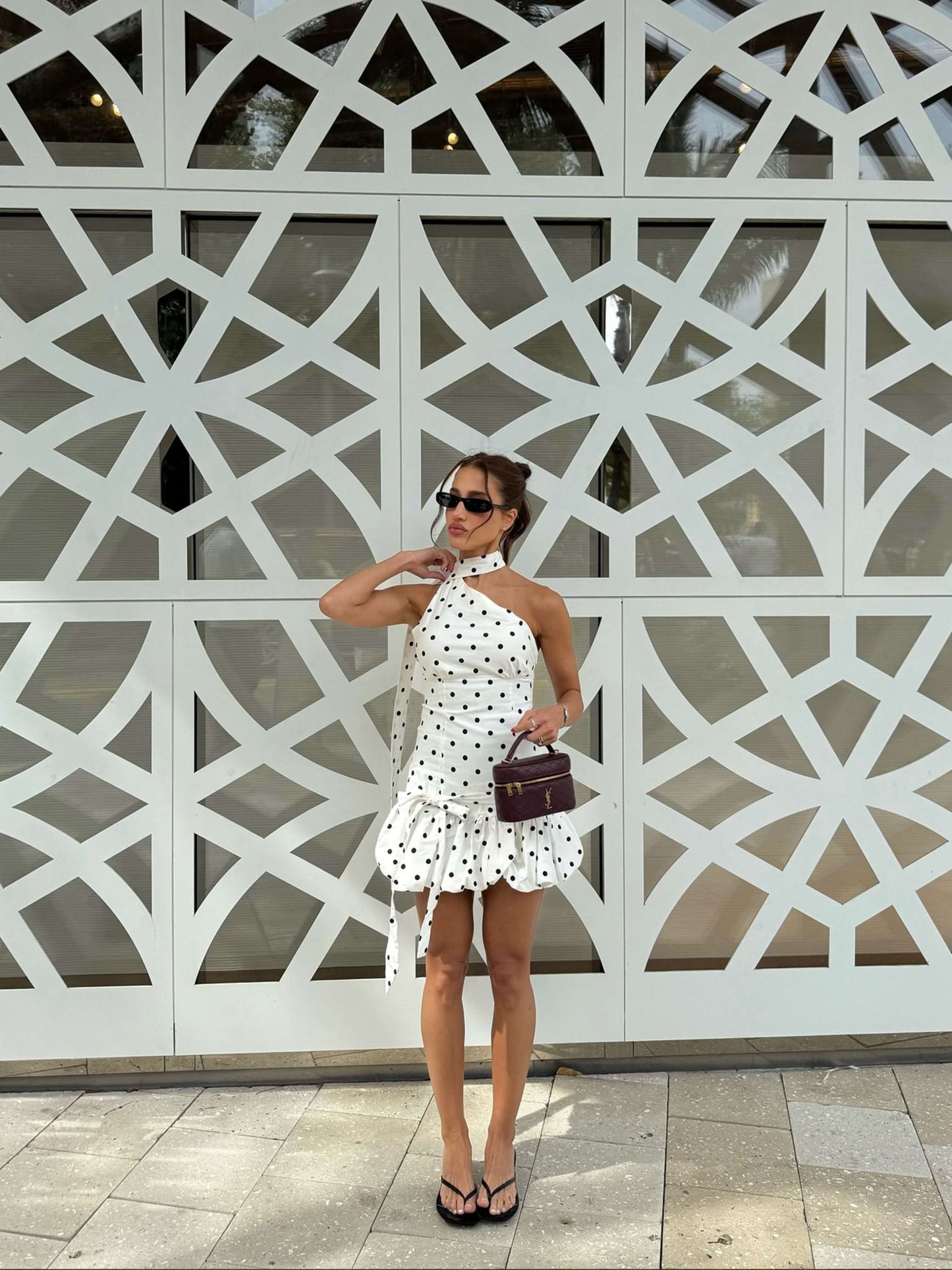 Seame - Tyra Polkadot Mini Dress White S