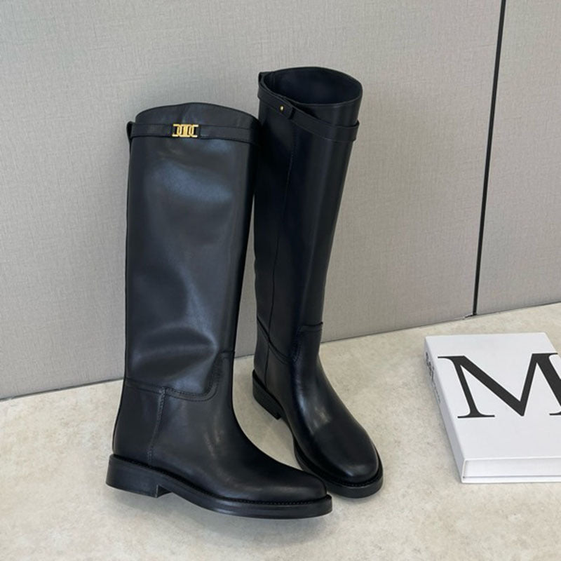 SEAME - Bianca High Leather Boots Black 35