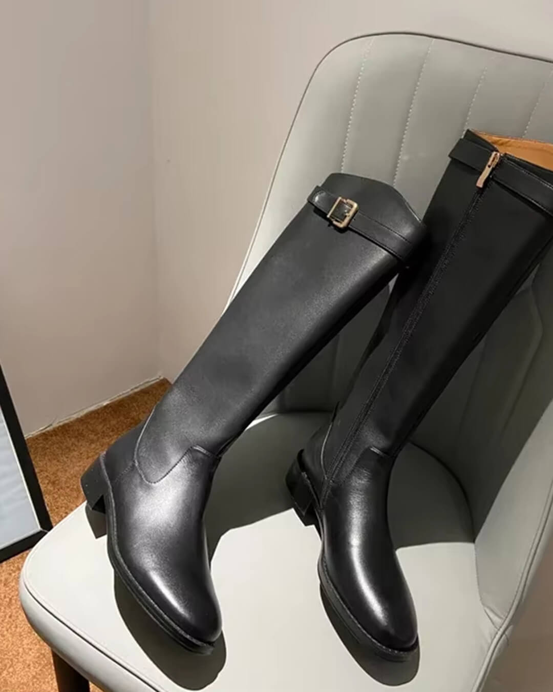 SEAME - Cora Knee High Leather Boots Black 35