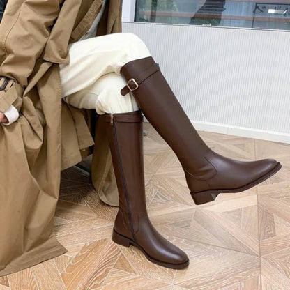 SEAME - Cora Knee High Leather Boots Brown 35