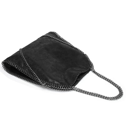 SEAME - Emma - Large Handbag with Elegant Chain Handle for Women Black