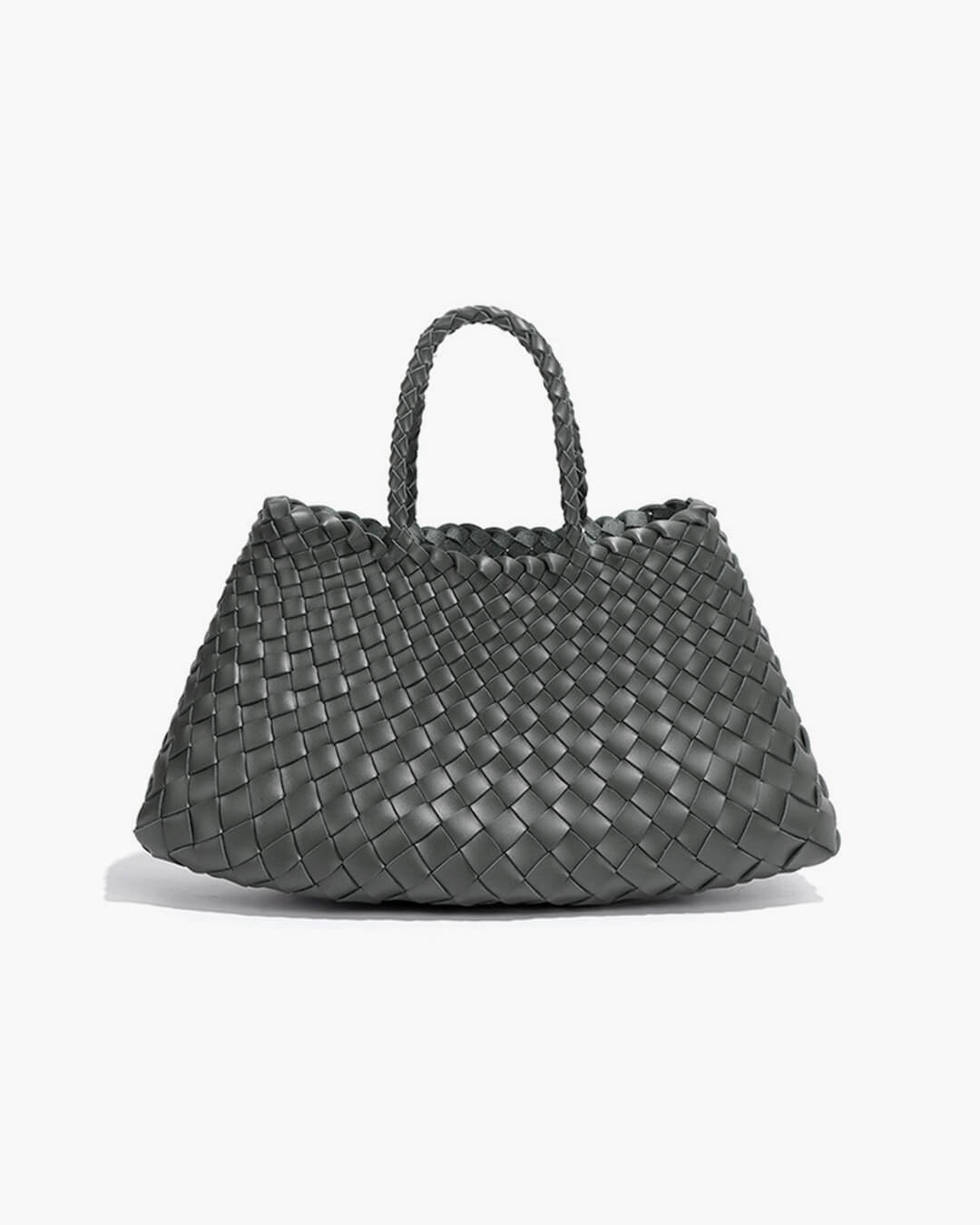 SEAME - Madeleine Vegan Leather Woven Bag Medium Dark Gray Regular