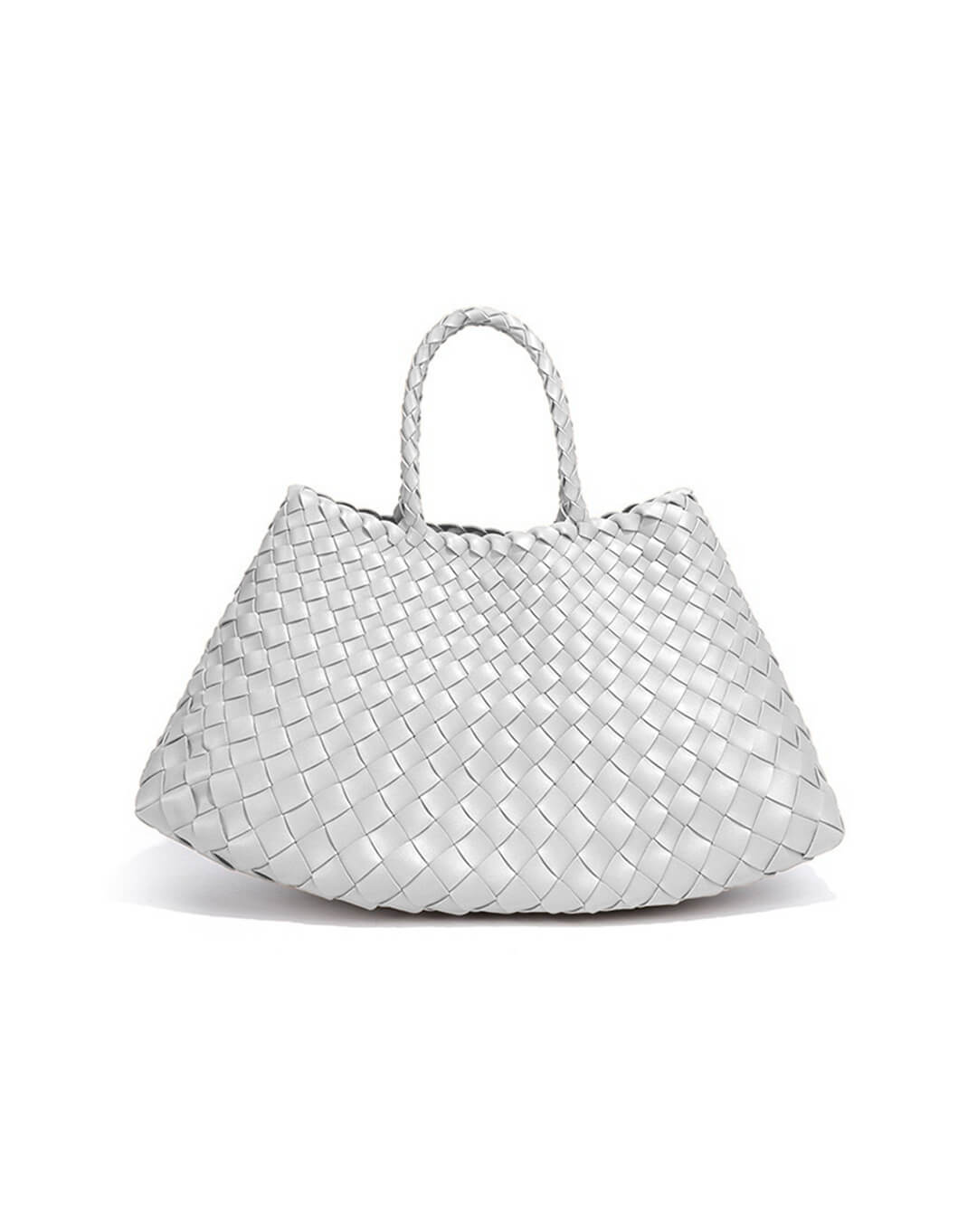 SEAME - Madeleine Vegan Leather Woven Bag Medium White Regular