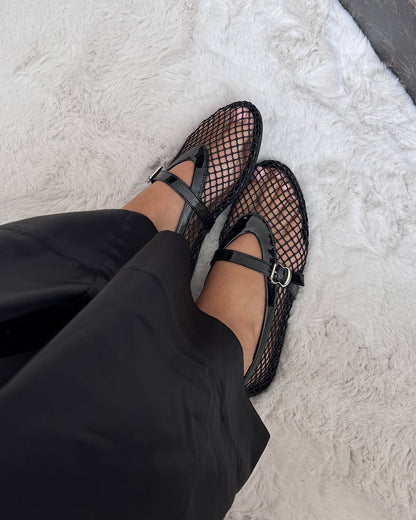SEAME - Margaux Mesh Ballet Flats White 37