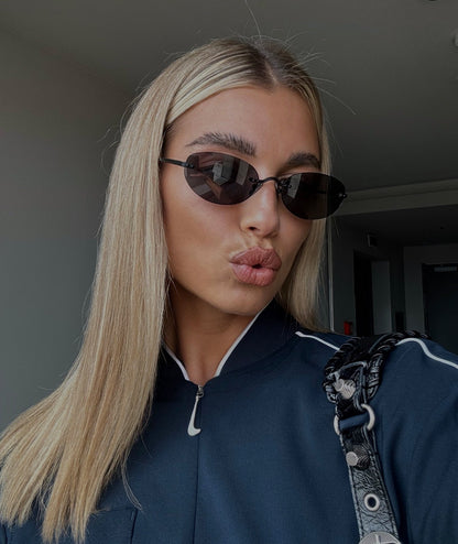 SEAME - Patrice Frameless Retro Sunglasses Black