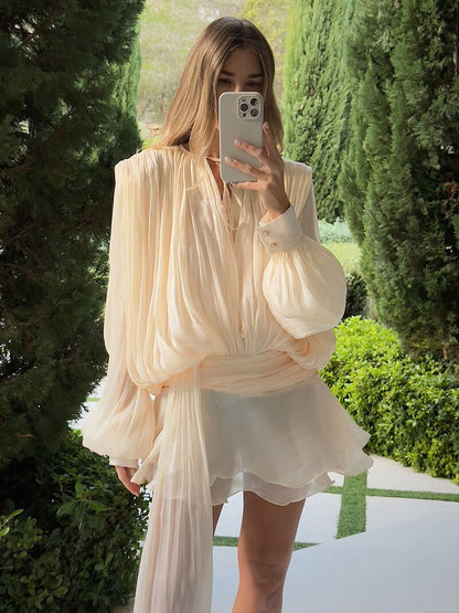 Seame - Rosella Mini Dress Apricot S