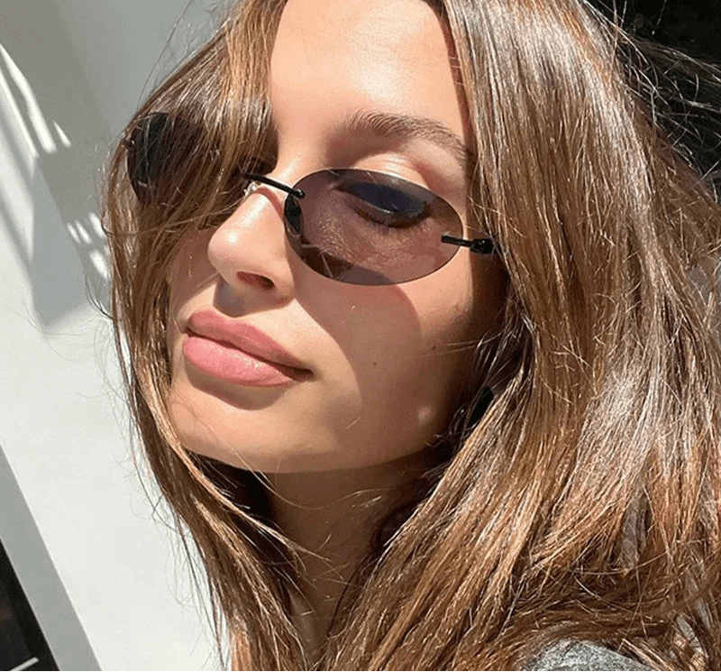 SEAME - Scarlett Oval Retro Sunglasses Black