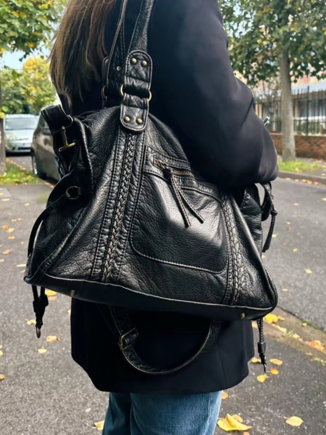 SEAME - SEAME - Black Shoulder Bag for Women in High - Quality Vegan Leather, Stylish & Versatile Default