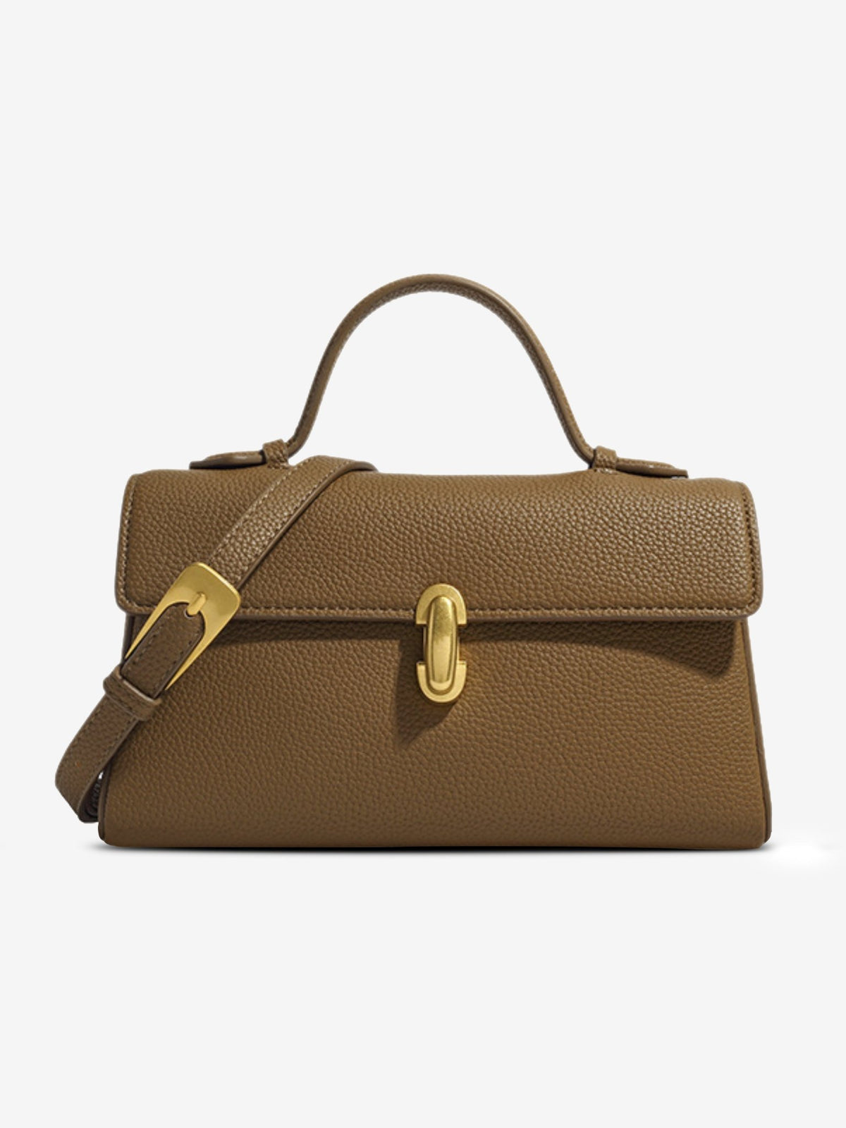 SEAME - SEAME - Elegant Vegan Leather Crossbody Bag with Removable Strap Brown