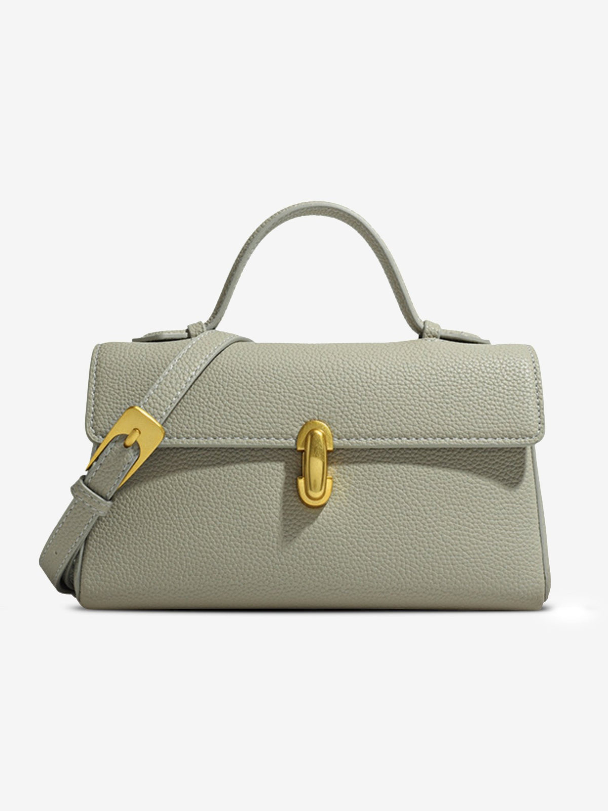 SEAME - SEAME - Elegant Vegan Leather Crossbody Bag with Removable Strap Gray