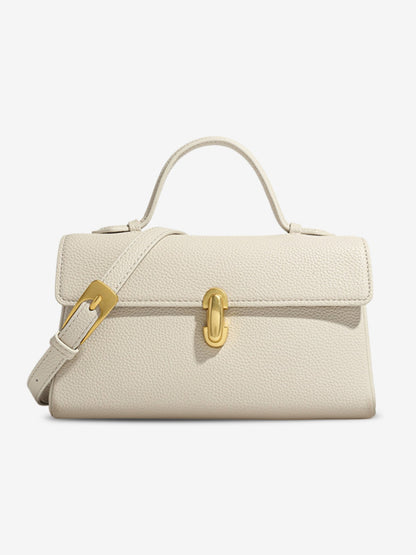 SEAME - SEAME - Elegant Vegan Leather Crossbody Bag with Removable Strap White