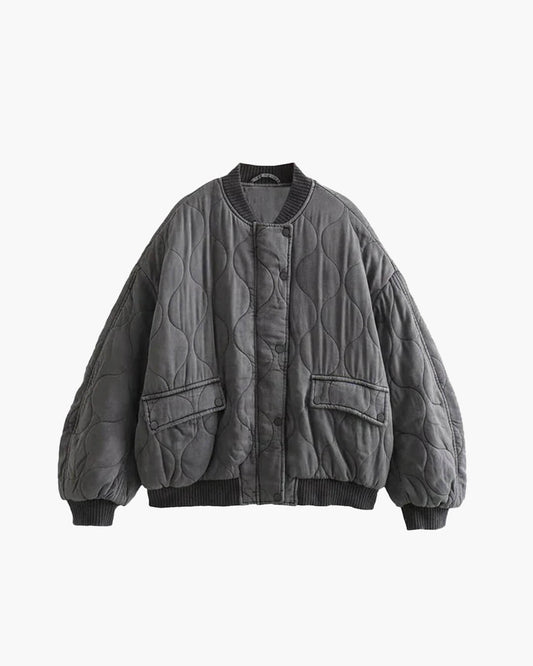 SEAME - Selma Padded Bomber Jacket Gray XS