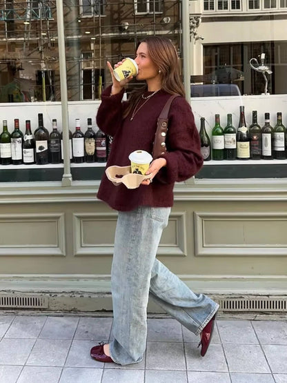 Seame - Shiela Burgundy Pullover Burgundy S